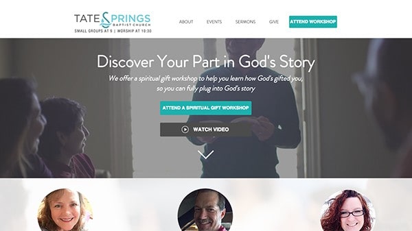 tate springs baptist church Arlington using storybrand for churches on their website